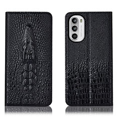 Custodia Portafoglio In Pelle Cover con Supporto H03P per Motorola Moto Edge (2022) 5G Nero