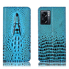 Custodia Portafoglio In Pelle Cover con Supporto H03P per Oppo K10 5G India Cielo Blu