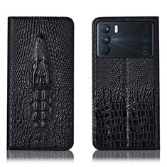 Custodia Portafoglio In Pelle Cover con Supporto H03P per Oppo K9 Pro 5G Nero