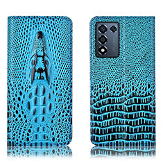 Custodia Portafoglio In Pelle Cover con Supporto H03P per Oppo K9S 5G Cielo Blu