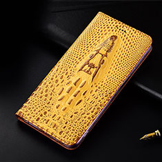 Custodia Portafoglio In Pelle Cover con Supporto H03P per Samsung Galaxy F52 5G Giallo
