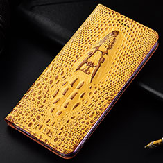 Custodia Portafoglio In Pelle Cover con Supporto H03P per Samsung Galaxy S25 5G Giallo