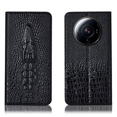 Custodia Portafoglio In Pelle Cover con Supporto H03P per Xiaomi Mi 12 Ultra 5G Nero