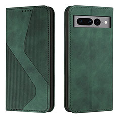 Custodia Portafoglio In Pelle Cover con Supporto H03X per Google Pixel 7 Pro 5G Verde