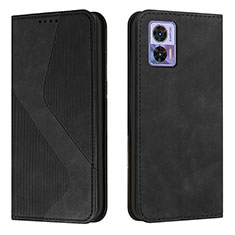 Custodia Portafoglio In Pelle Cover con Supporto H03X per Motorola Moto Edge 30 Lite 5G Nero