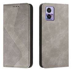 Custodia Portafoglio In Pelle Cover con Supporto H03X per Motorola Moto Edge 30 Neo 5G Grigio