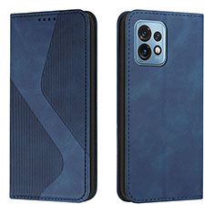 Custodia Portafoglio In Pelle Cover con Supporto H03X per Motorola Moto Edge 40 Pro 5G Blu