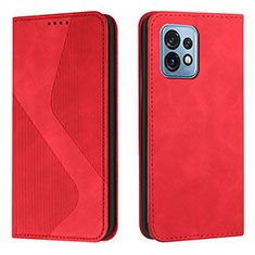 Custodia Portafoglio In Pelle Cover con Supporto H03X per Motorola Moto Edge 40 Pro 5G Rosso