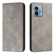 Custodia Portafoglio In Pelle Cover con Supporto H03X per Motorola Moto G 5G (2023) Grigio