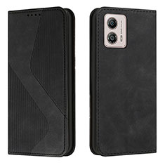 Custodia Portafoglio In Pelle Cover con Supporto H03X per Motorola Moto G53y 5G Nero