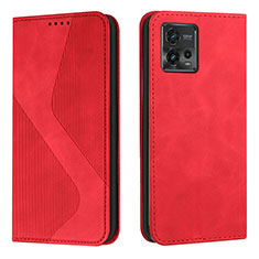 Custodia Portafoglio In Pelle Cover con Supporto H03X per Motorola Moto G72 Rosso