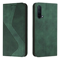 Custodia Portafoglio In Pelle Cover con Supporto H03X per OnePlus Nord CE 5G Verde