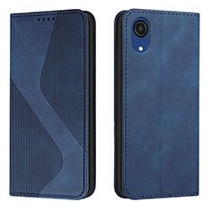 Custodia Portafoglio In Pelle Cover con Supporto H03X per Samsung Galaxy A03 Core Blu