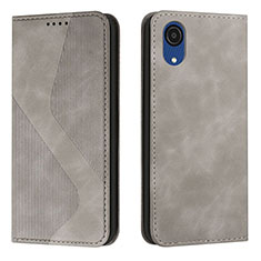 Custodia Portafoglio In Pelle Cover con Supporto H03X per Samsung Galaxy A03 Core Grigio