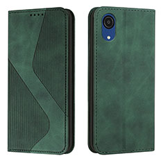 Custodia Portafoglio In Pelle Cover con Supporto H03X per Samsung Galaxy A03 Core Verde