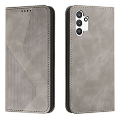Custodia Portafoglio In Pelle Cover con Supporto H03X per Samsung Galaxy A13 4G Grigio