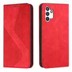 Custodia Portafoglio In Pelle Cover con Supporto H03X per Samsung Galaxy A13 4G Rosso