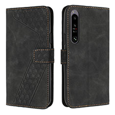 Custodia Portafoglio In Pelle Cover con Supporto H03X per Sony Xperia 1 IV SO-51C Nero