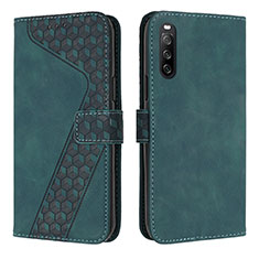 Custodia Portafoglio In Pelle Cover con Supporto H03X per Sony Xperia 10 IV SO-52C Verde