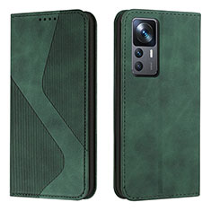 Custodia Portafoglio In Pelle Cover con Supporto H03X per Xiaomi Mi 12T Pro 5G Verde