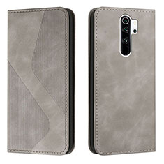 Custodia Portafoglio In Pelle Cover con Supporto H03X per Xiaomi Poco M2 Grigio