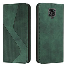 Custodia Portafoglio In Pelle Cover con Supporto H03X per Xiaomi Poco M2 Pro Verde