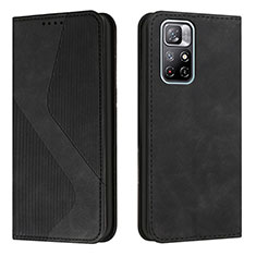 Custodia Portafoglio In Pelle Cover con Supporto H03X per Xiaomi Poco M4 Pro 5G Nero