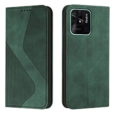 Custodia Portafoglio In Pelle Cover con Supporto H03X per Xiaomi Redmi 10C 4G Verde