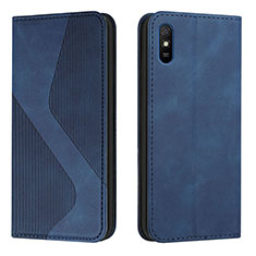 Custodia Portafoglio In Pelle Cover con Supporto H03X per Xiaomi Redmi 9i Blu