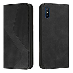 Custodia Portafoglio In Pelle Cover con Supporto H03X per Xiaomi Redmi 9i Nero