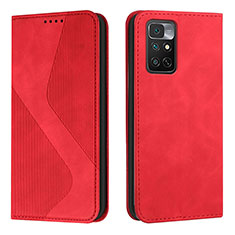 Custodia Portafoglio In Pelle Cover con Supporto H03X per Xiaomi Redmi Note 11 4G (2022) Rosso