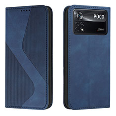 Custodia Portafoglio In Pelle Cover con Supporto H03X per Xiaomi Redmi Note 11E Pro 5G Blu