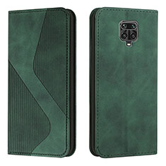 Custodia Portafoglio In Pelle Cover con Supporto H03X per Xiaomi Redmi Note 9S Verde