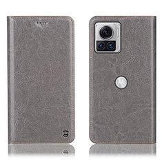 Custodia Portafoglio In Pelle Cover con Supporto H04P per Motorola Moto Edge 30 Ultra 5G Grigio