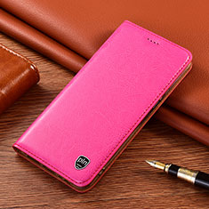 Custodia Portafoglio In Pelle Cover con Supporto H04P per Motorola Moto G Play Gen 2 Rosa Caldo