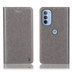 Custodia Portafoglio In Pelle Cover con Supporto H04P per Motorola Moto G31 Grigio