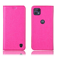 Custodia Portafoglio In Pelle Cover con Supporto H04P per Motorola Moto G50 5G Rosa Caldo