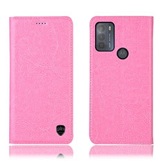 Custodia Portafoglio In Pelle Cover con Supporto H04P per Motorola Moto G50 Rosa