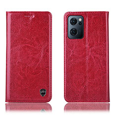 Custodia Portafoglio In Pelle Cover con Supporto H04P per OnePlus Nord CE 2 5G Rosso