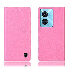 Custodia Portafoglio In Pelle Cover con Supporto H04P per Oppo A1 5G Rosa