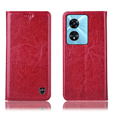 Custodia Portafoglio In Pelle Cover con Supporto H04P per Oppo A18 Rosso