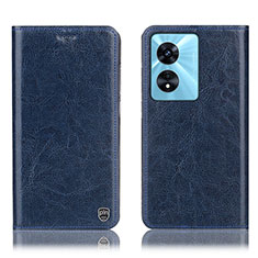 Custodia Portafoglio In Pelle Cover con Supporto H04P per Oppo A38 Blu