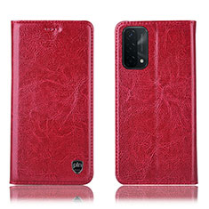 Custodia Portafoglio In Pelle Cover con Supporto H04P per Oppo A54 5G Rosso