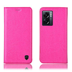 Custodia Portafoglio In Pelle Cover con Supporto H04P per Oppo A57 5G Rosa Caldo