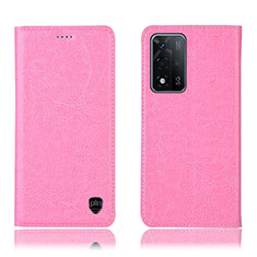 Custodia Portafoglio In Pelle Cover con Supporto H04P per Oppo A93s 5G Rosa