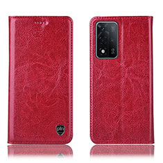 Custodia Portafoglio In Pelle Cover con Supporto H04P per Oppo A93s 5G Rosso