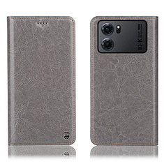 Custodia Portafoglio In Pelle Cover con Supporto H04P per Oppo K10 5G Grigio