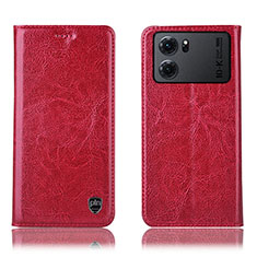 Custodia Portafoglio In Pelle Cover con Supporto H04P per Oppo K10 5G Rosso