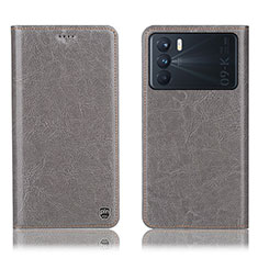 Custodia Portafoglio In Pelle Cover con Supporto H04P per Oppo K9 Pro 5G Grigio