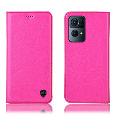 Custodia Portafoglio In Pelle Cover con Supporto H04P per Oppo Reno7 Pro 5G Rosa Caldo